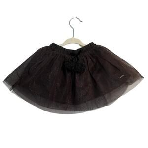 Zara Tulle Tassel Sparkle Tutu Skirt, Dark Gray, Toddler Girl 12–18 Months